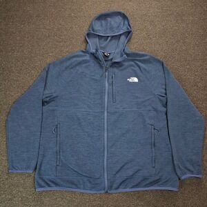 The North Face CanyonlandsHoodie Mens XXL Blue Heathered Fleece Jacket Full Zip